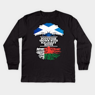 Scottish Grown With Malagasy Roots - Gift for Malagasy With Roots From Madagascar Kids Long Sleeve T-Shirt